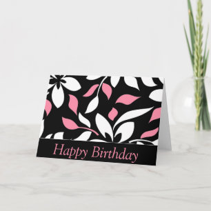 Elegant Floral Pattern Happy Birthday Kaart