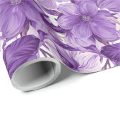 Elegant floral pattern in purple tones cadeaupapier (Rol Hoek)