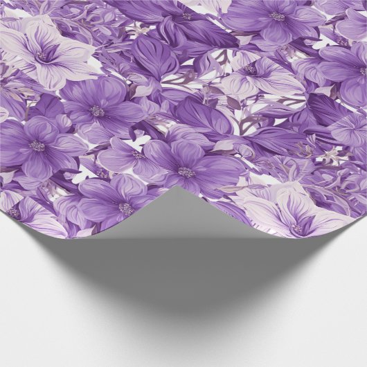 Elegant floral pattern in purple tones cadeaupapier (Hoek)
