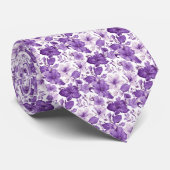 Elegant floral pattern in purple tones stropdas (Opgerold)