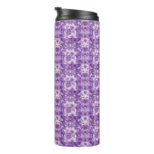 Elegant floral pattern in purple tones thermosbeker (Geroteerd rechts)