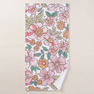 Elegant floral pattern in small hand draw flower.  badhanddoek