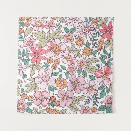 Elegant floral pattern in small hand draw flower. wandkleed (Voorkant)