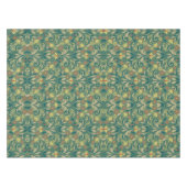 Elegant Floral Pattern in Yellow and Red on Green Tafelkleed (Voorkant (Horizontaal))