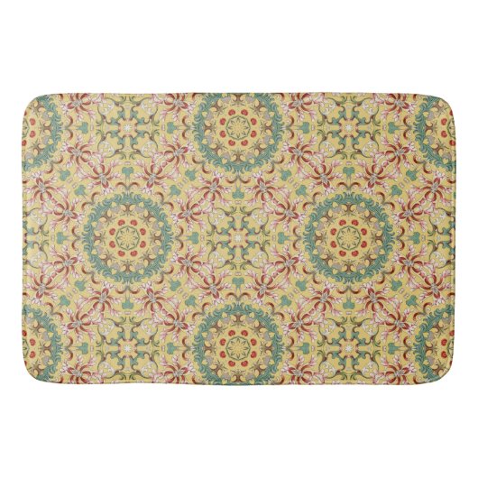 Elegant floral Pattern kaleidoscoop Badmat (Voorkant)