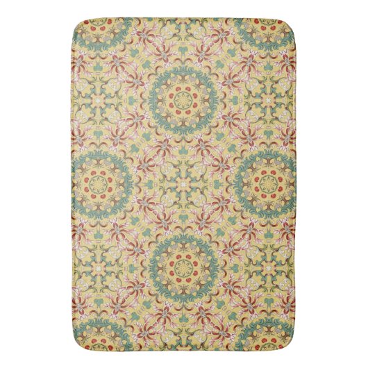 Elegant floral Pattern kaleidoscoop Badmat (Voorkant Verticaal)