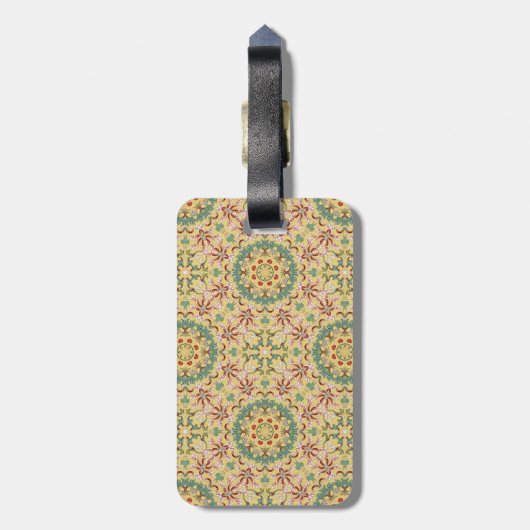 Elegant floral Pattern kaleidoscoop Bagagelabel (Achterkant verticaal)
