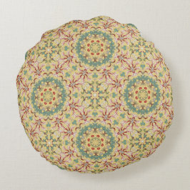 Elegant floral Pattern kaleidoscoop Rond Kussen