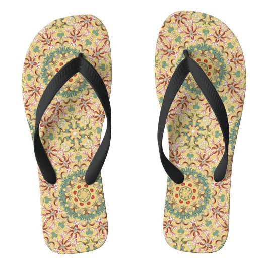 Elegant floral Pattern kaleidoscoop Teenslippers (Voetbed)