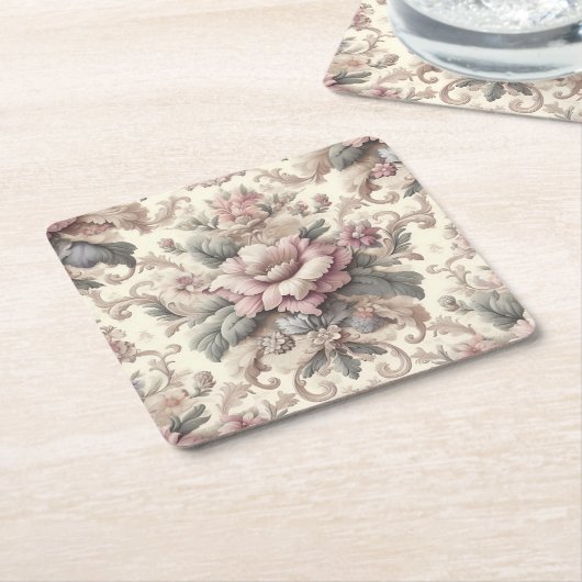 Elegant  Floral Pattern Kartonnen Onderzetters (Schuin)