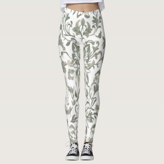 Elegant  Floral Pattern Leggings (Voorkant)