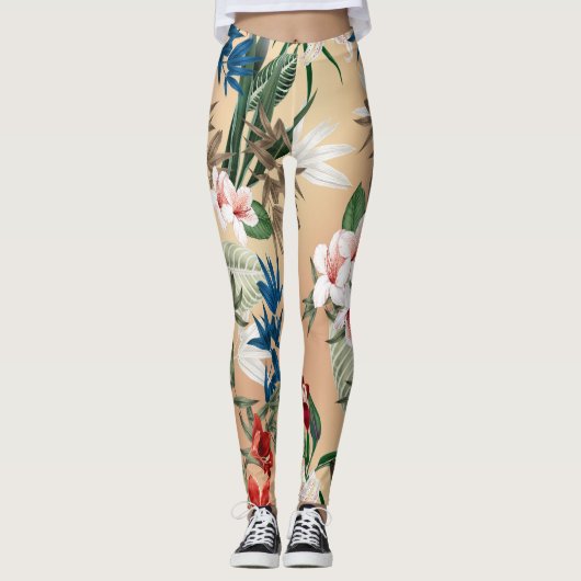 Elegant Floral Pattern Leggings (Voorkant)