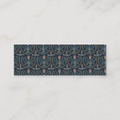 Elegant Floral Pattern Lucile Tegel Deep Blue Mini Visitekaartje (Achterkant)
