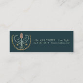 Elegant Floral Pattern Lucile Tegel Deep Green Mini Visitekaartje (Voorkant)