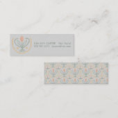 Elegant Floral Pattern Lucile Tegel Soft Grey Mini Visitekaartje (Voorkant / Achterkant)