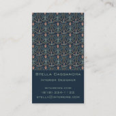 Elegant Floral Pattern Lucile Tegels Deep Blue Visitekaartje (Achterkant)