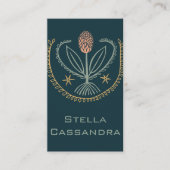 Elegant Floral Pattern Lucile Tegels Deep Green Visitekaartje (Voorkant)