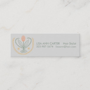 Elegant Floral Pattern Lucile Tile Soft Grey Mini Visitekaartje
