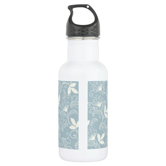 Elegant Floral Pattern Monogram | Waterflesje Waterfles (Achterkant)