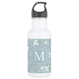 Elegant Floral Pattern Monogram | Waterflesje Waterfles