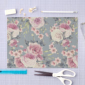 Elegant Floral Pattern of Pink Roses & Flowers Tissuepapier (Craft)