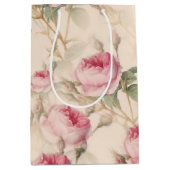 Elegant Floral Pattern of Pink Roses Medium Cadeauzakje (Voorkant)