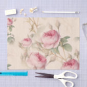 Elegant Floral Pattern of Pink Roses Tissuepapier (Craft)