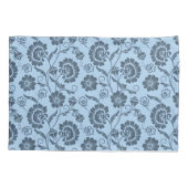 Elegant Floral Pattern on Light Blue Back Kussensloop (Achterkant-Links)