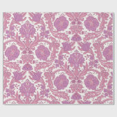  Elegant Floral Pattern Paarse Roze Bloemen Cadeaupapier (Vlak)