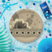 Elegant Floral Pattern Papieren Bordje (Feest)