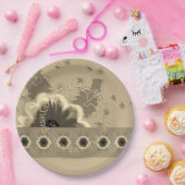 Elegant Floral Pattern Papieren Bordje (Feest)