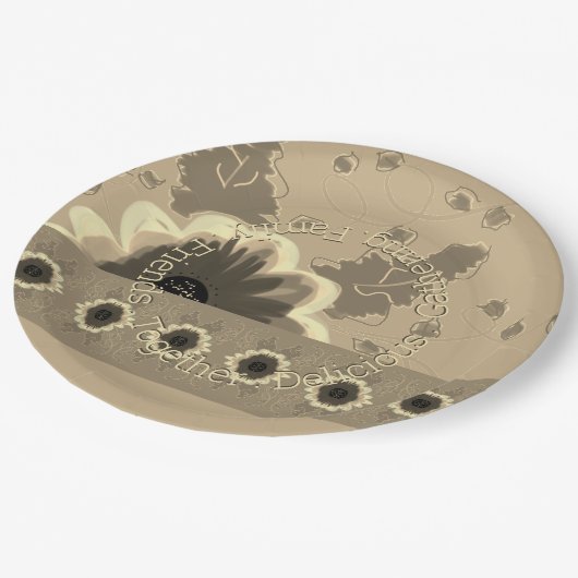 Elegant Floral Pattern Papieren Bordje (Gekanteld)