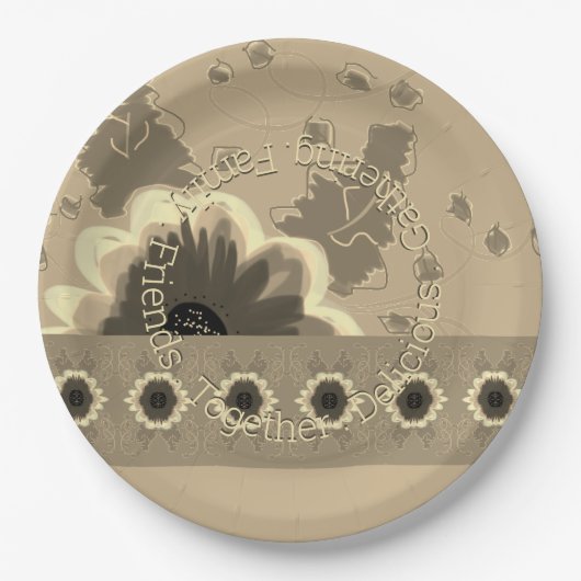 Elegant Floral Pattern Papieren Bordje (Voorkant)