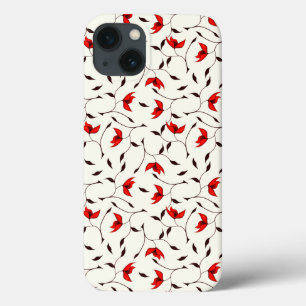 Elegant Floral Pattern Red Flowers Case-Mate iPhone Case