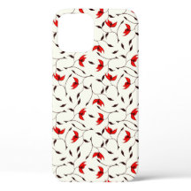Elegant Floral Pattern Red Flowers