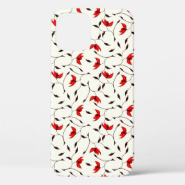 Elegant Floral Pattern Red Flowers Case-Mate iPhone Case