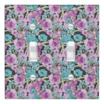 Elegant Floral Pattern roze Paarse Black Backgroun