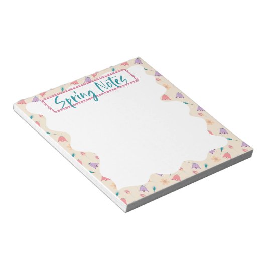 Elegant Floral Pattern Spring Notes Notitieblok (Schuin)