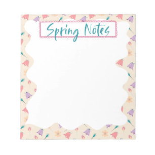 Elegant Floral Pattern Spring Notes Notitieblok