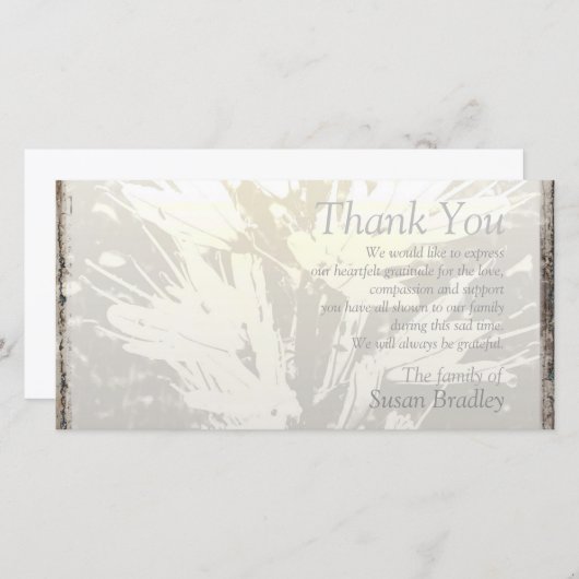 Elegant Floral Pattern Sympathie Hartelijk dank Bedankkaart (Voorkant / Achterkant)