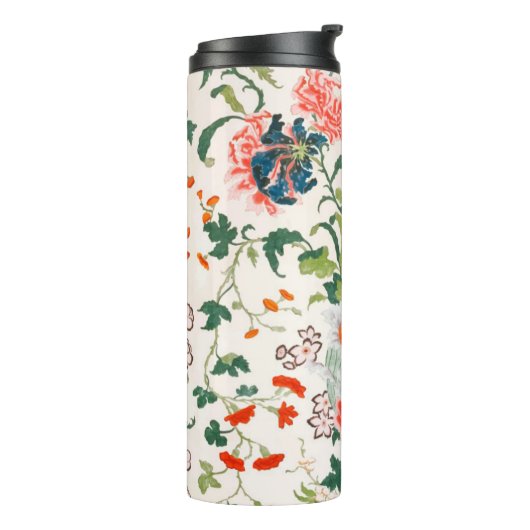 Elegant Floral Pattern Thermosbeker (Gedraaid links)