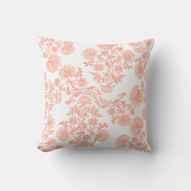 Elegant Floral Pattern Throw Pillow – Modern  Kussen (Voorkant)