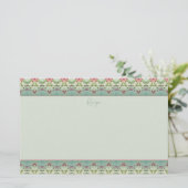 Elegant Floral Pattern Trimmed Briefpapier (Staand voorkant)