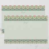 Elegant Floral Pattern Trimmed Briefpapier (Voorkant / Achterkant)