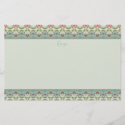 Elegant Floral Pattern Trimmed Briefpapier (Voorkant)