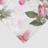 Elegant Floral Pattern van Roze Bloemen Tissuepapier (Detail)