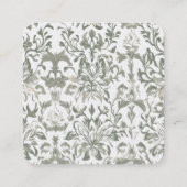Elegant  Floral Pattern Vierkante Visitekaartje (Achterkant)
