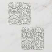 Elegant  Floral Pattern Vierkante Visitekaartje (Voorkant / Achterkant)