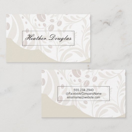 Elegant Floral Pattern Visitekaartje (Voorkant / Achterkant)