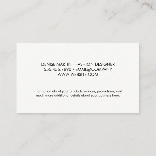 Elegant Floral Pattern Visitekaartje (Achterkant)